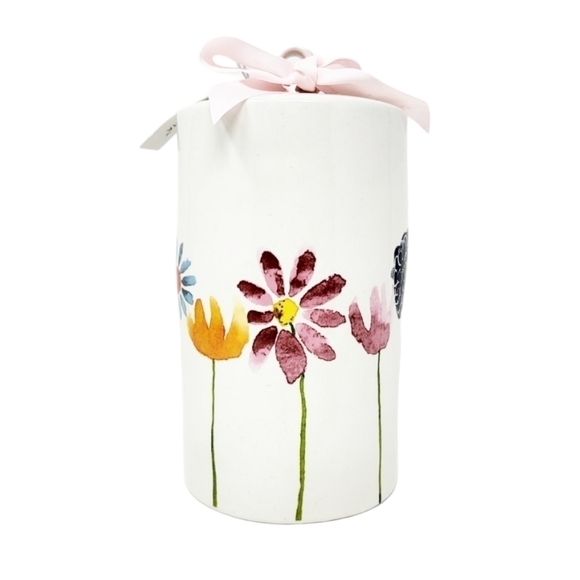 RAE DUNN floral watercolor NEST cylindrical birdhouse NWT - Picture 3 of 6